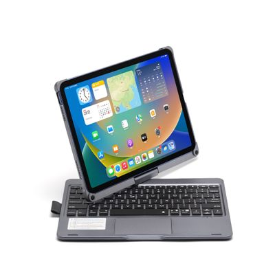 360 Rotatable iPad 10th Gen 2022 Keyboard Case with Built-in Touchpad 7 Colors Backlight Business Bluetooth Wireless Keyboard for iPad 10 10.9'' (Gray)