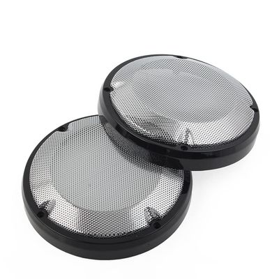 LIRU Motorcycle 6.5" Saddlebag Lid Speaker Grill Cover,Mesh Speaker Grille Cover Trim With Screws for Harley Touring Electra Glibe 1983-2020,Black & Chrome