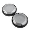 LIRU Motorcycle 6.5" Saddlebag Lid Speaker Grill Cover,Mesh Speaker Grille Cover Trim With Screws for Harley Touring Electra Glibe 1983-2020,Black & Chrome view 3
