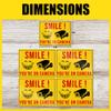 GOLEEX Pack 4 Pcs Smile You're On Camera Stickers Security Notice Bumper Sticker Outdoor Window Automotive Exterior Decal Reflective Video Surveillance Label for House Decoration view 2