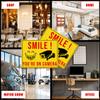 GOLEEX Pack 4 Pcs Smile You're On Camera Stickers Security Notice Bumper Sticker Outdoor Window Automotive Exterior Decal Reflective Video Surveillance Label for House Decoration view 4