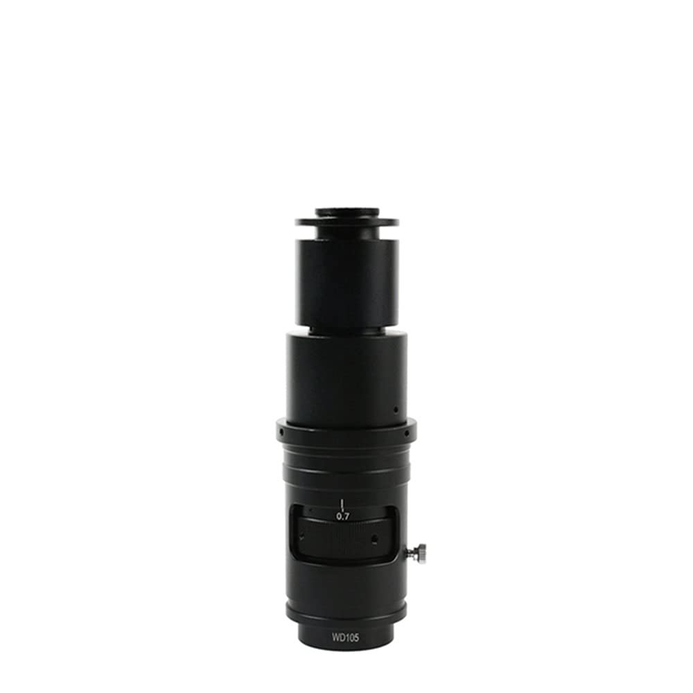 RADHAX Microscope Kit Industrial Adjustable Zoom CS C Mount Lens, HD Video Microscope Camera Lens, 100X 120X 130X 160X 200X 300X 320X 360X 500X 600X Microscope Lens Adapters (Color : 320X)