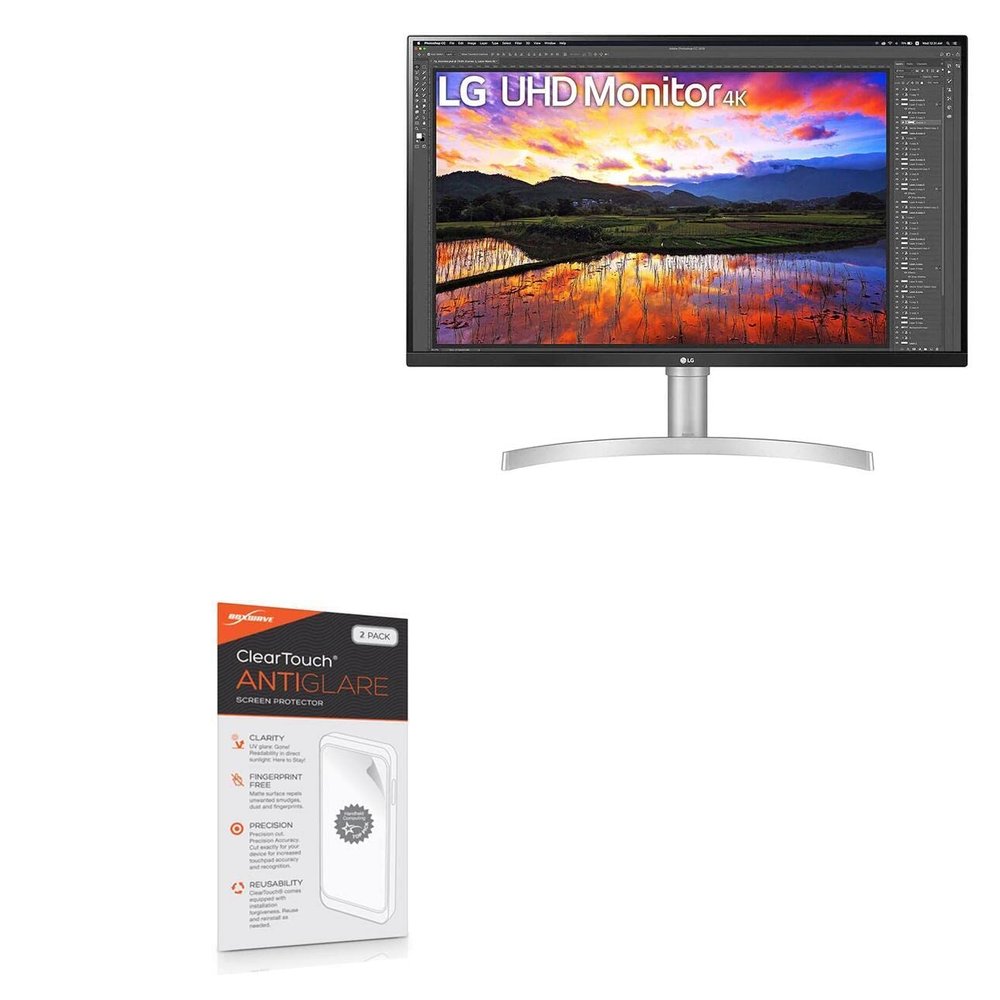 BoxWave Screen Protector Compatible with LG 32 Monitor (32UN650) - ClearTouch Anti-Glare (2-Pack), Anti-Fingerprint Matte Film Skin