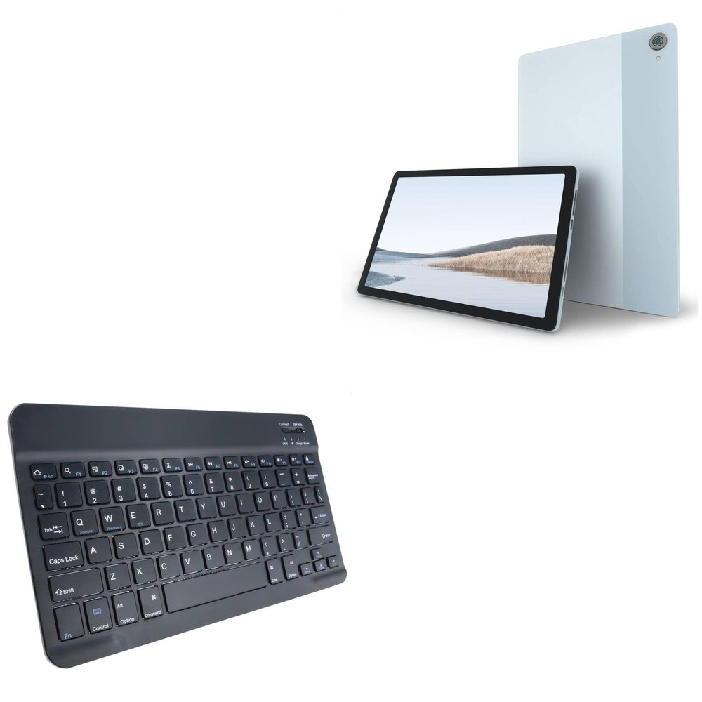 BoxWave Keyboard Compatible with MERRYROYAL Tablet MRL10363 (10.4 in) - SlimKeys Bluetooth Keyboard, Portable Thin with Chiclet-Style Keys - Jet Black