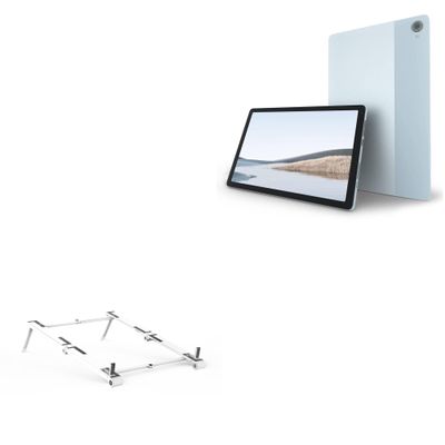 BoxWave Stand and Mount Compatible with MERRYROYAL Tablet MRL10363 (10.4 in) - Pocket Aluminum Stand 3-in-1, Portable Multi Angle Viewing Riser - Metallic Silver