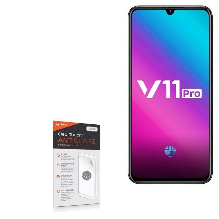 BoxWave Screen Protector Compatible with vivo V11 Pro - ClearTouch Anti-Glare (2-Pack), Anti-Fingerprint Matte Film Skin
