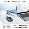 ANYOYO 40Gbps M.2 NVME SSD Enclosure with Cooling Fan nvme Enclosure for M3/ M4 Pro/Max,TBU405ProM1 SSD Enclosure CompatibleTB5/4/3/USB 4/3.2/3.1/3.0/2.0 Support M&B+M-Key 2230/2242/2260/2280 SSD view 3