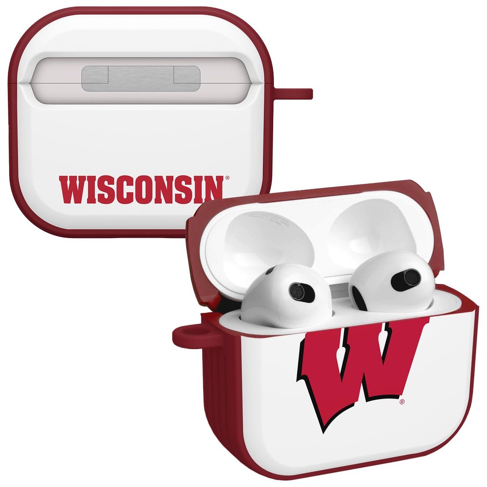 Affinity Bands Wisconsin Badgers HDX Case Cover Compatible with Apple AirPods Gen 3 (Classic Crimson)
