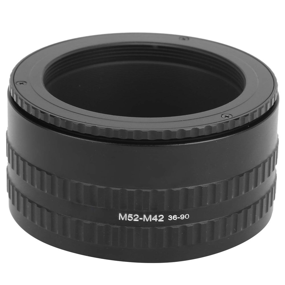 M52-M42 to M42 Adjustable Focusing Helicoid Adapter for Macro Lens with Ring Support, 36-90mm Focusing Range and 54mm Adjustable Distance