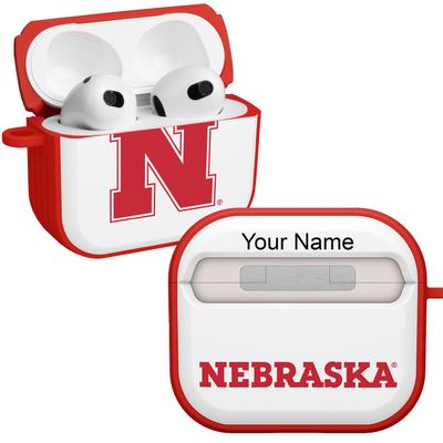 Affinity Bands Nebraska Huskers HDX Custom Name Case Cover Compatible with Apple AirPods Gen 3 (Classic White)