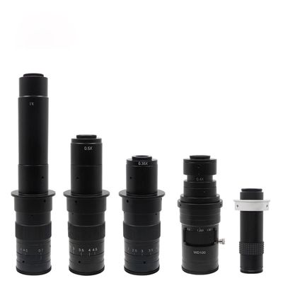 Microscope Kit Adjustable 300X 200X 180X 130X 120X Zoom C-Mount Lens 0.7X~4.5X Magnification 25mm for H_DMI USB Industry Video Microscope Camera Microscope Lens Adapters (Color : 120X)