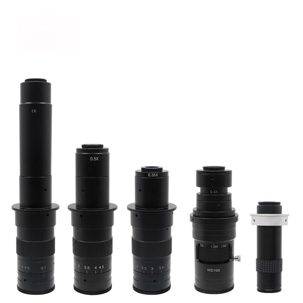 Microscope Kit Adjustable 300X 200X 180X 130X 120X Zoom C-Mount Lens 0.7X~4.5X Magnification 25mm for H_DMI USB Industry Video Microscope Camera Microscope Lens Adapters (Color : 120X)
