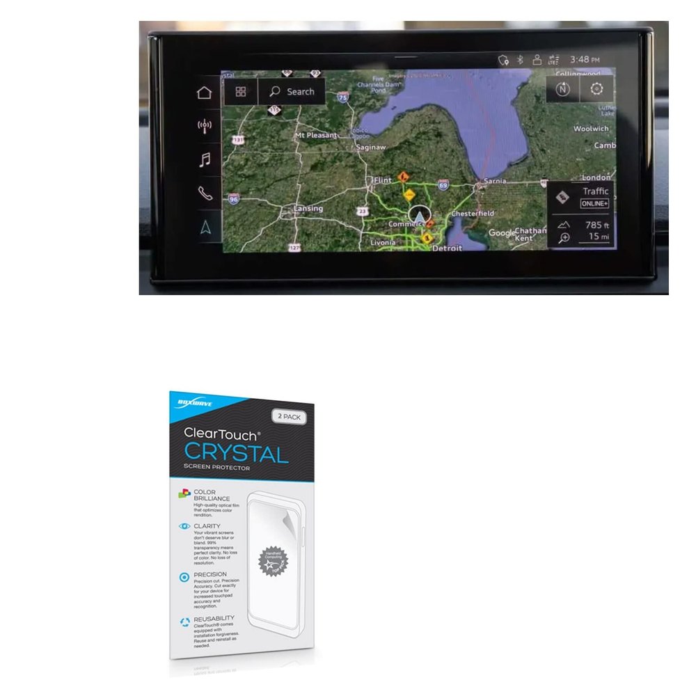 BoxWave Screen Protector Compatible with Audi 2020 A4 Display (10.1 in) - ClearTouch Crystal (2-Pack), HD Film Skin - Shields from Scratches