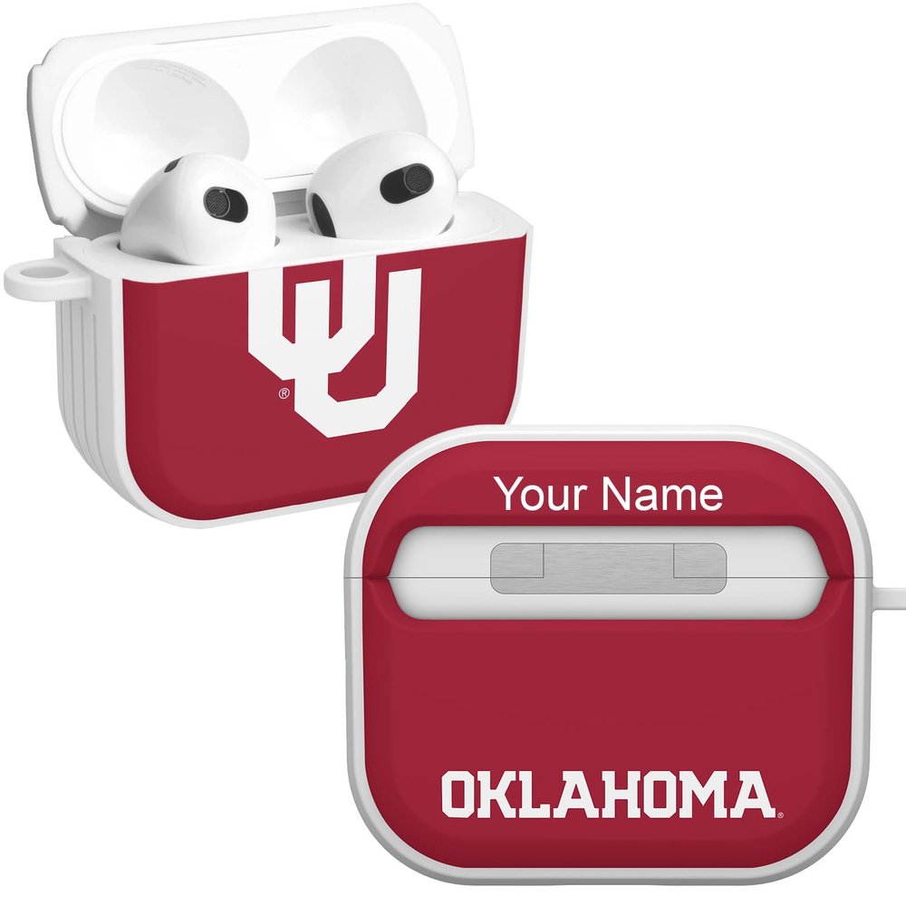 Affinity Bands Oklahoma Sooners HDX Custom Name Case Cover Compatible with Apple AirPods Gen 3 (Classic)