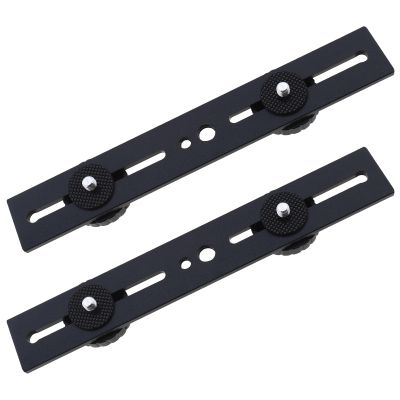 Micro Traders 2Pcs Dual Flash Camera Bracket Replacement 2 Flash Holder Bracket Camera Light Bracket with 1/4 Screw Accessories for DSLR Camera LED Light