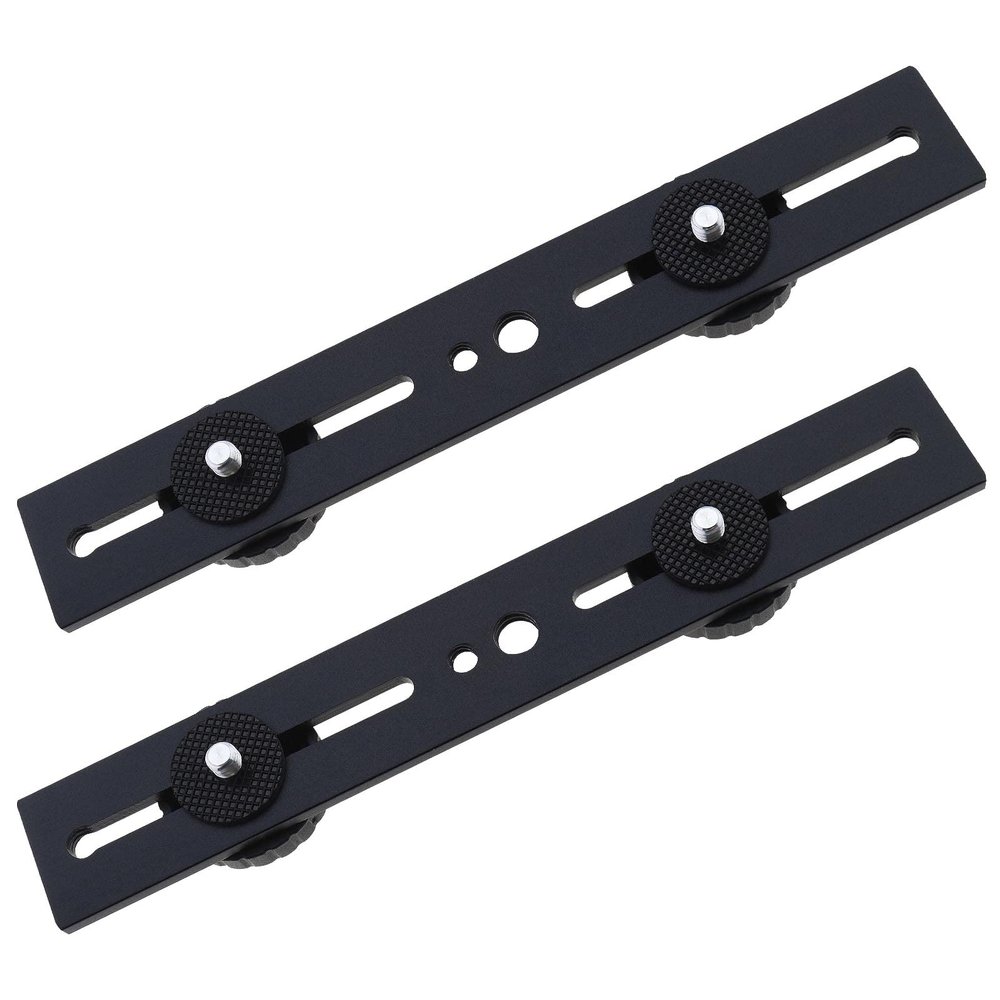 Micro Traders 2Pcs Dual Flash Camera Bracket Replacement 2 Flash Holder Bracket Camera Light Bracket with 1/4 Screw Accessories for DSLR Camera LED Light