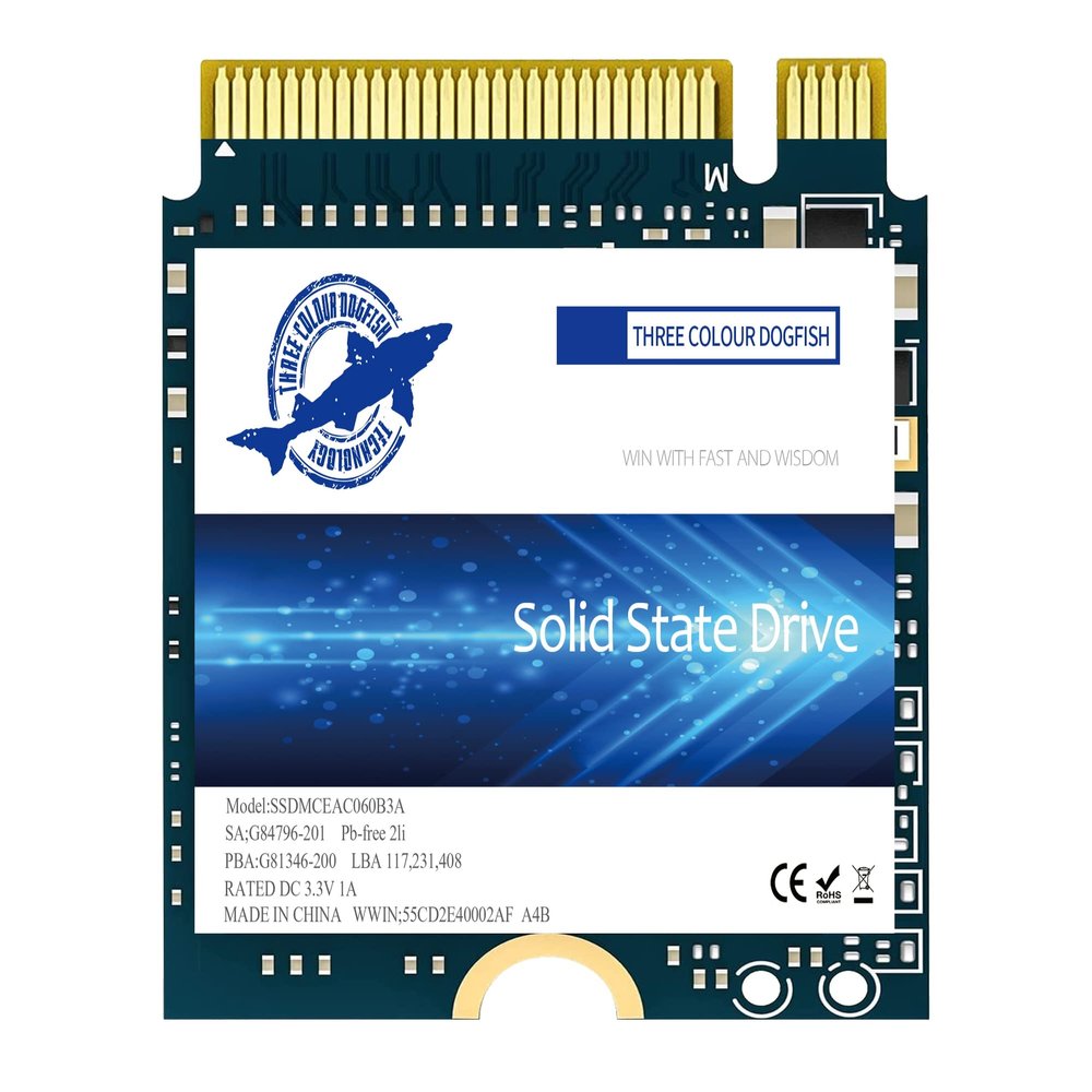 Dogfish M.2 2230 SSD 1TB NVMe PCIe Gen 3.0x4 Internal Solid State Drive Compatible with Steam Deck/Microsoft Surface/Laptop/Desktop(M.2 2230 PCIe 3.0,1TB)