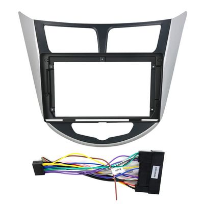 9 inch car Fascia Panel for Hyundai Accent Solaris Verna 10-16 Stereo Frame Cable Black