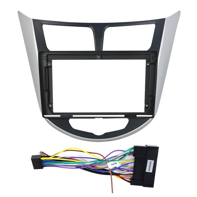 9 inch car Fascia Panel for Hyundai Accent Solaris Verna 10-16 Stereo Frame Cable Black