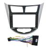9 inch car Fascia Panel for Hyundai Accent Solaris Verna 10-16 Stereo Frame Cable Black view 1