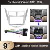 9 inch car Fascia Panel for Hyundai Accent Solaris Verna 10-16 Stereo Frame Cable Black view 2