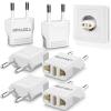 European plug adapter, OFOAEEA 6 Pack US to Europe Plug Adapter, Adapter for Europe Plug, Type C/F Plug Adapter, America to Europe EU Spain Germany Israel France Italy view 1