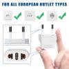 European plug adapter, OFOAEEA 6 Pack US to Europe Plug Adapter, Adapter for Europe Plug, Type C/F Plug Adapter, America to Europe EU Spain Germany Israel France Italy view 3