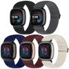 Bcuckood Compatible with Fitbit Versa 4/Versa 3/Sense 2/Sense Band Women Men, 5 Pack Elastic Nylon Soft Adjustable Stretchy Solo Loop Replacement Strap for Women Men view 1