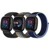 Bcuckood Nylon Loop Compatible with Fitbit Sense 2/Fitbit Sense/Fitbit Versa 4/Fitbit Versa 3 Bands, Women Men Soft Nylon Adjustable Breathable Strap Solo Loop Replacement Wristband view 1