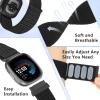 Bcuckood Nylon Loop Compatible with Fitbit Sense 2/Fitbit Sense/Fitbit Versa 4/Fitbit Versa 3 Bands, Women Men Soft Nylon Adjustable Breathable Strap Solo Loop Replacement Wristband view 2