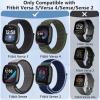 Bcuckood Nylon Loop Compatible with Fitbit Sense 2/Fitbit Sense/4/3 Bands, Women Men Soft Adjustable Breathable Strap Solo Loop Replacement Wristband view 2