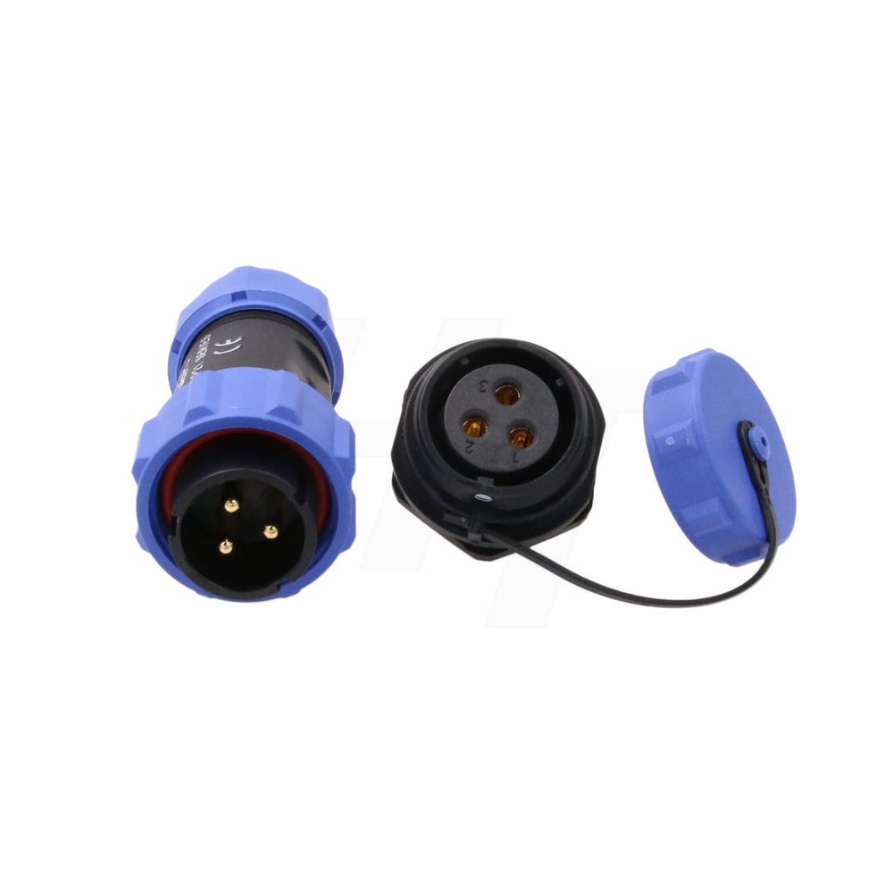 HangTon SP21 3 Pin Aviation Circular Plastic Connector Male Female 30A Dustproof 12AWG Industrial Power Outdoor Application