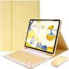 QIYIBOCASE Keyboard Case with Mouse for iPad Air 11-inch M3 (2025) / M2 (2024), iPad Air 5th/4th Generation, Candy Slim Detachable Magnetic Keyboard Mouse with Pencil Holder (Yellow) view 1