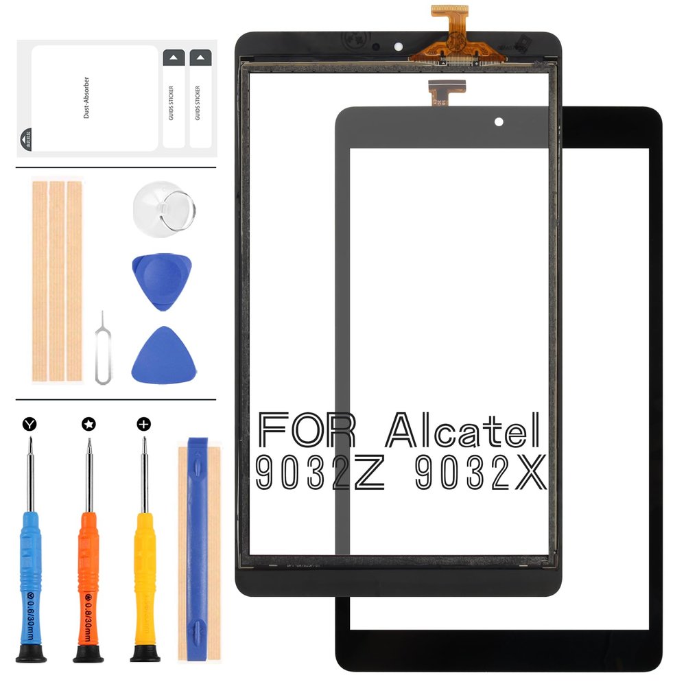 for Alcatel Joy Tab 2 2020 8" 9032X 9032Z Screen Replacement for Alcatel Joy Tab 2 2020 8.0 Touch Screen Digitizer 9032 9032X 9032Z Sensor Glass Panel Repair Parts Kit with Tools (Black)