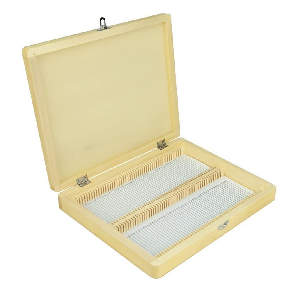 RADHAX Microscope Kit Wooden Microscope 100pcs Slides Biological Section Slide Box 1PC Microscope Lens Adapters