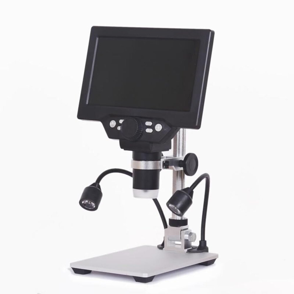 RADHAX Microscope Kit G1200D Digital Microscope 12MP 7 Inch Large Color Screen LCD Display 1-1200X Continuous Microscope Lens Adapters (Color : Built-in Lithium bat)