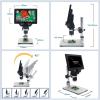RADHAX Microscope Kit G1200D Digital Microscope 12MP 7 Inch Large Color Screen LCD Display 1-1200X Continuous Microscope Lens Adapters (Color : Built-in Lithium bat) view 3