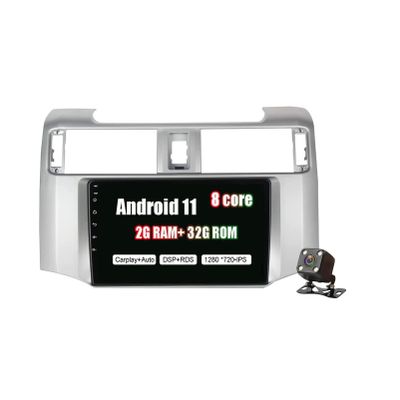 2 din Car Stereo Android DVD Player Multimedia Car Radio for Toyota 4Runner 2009-2017 Support CarPlay FM WLAN DAB+ OBDII RDS DSP SWC with 9 inch Touch Screen Entertainment Radio