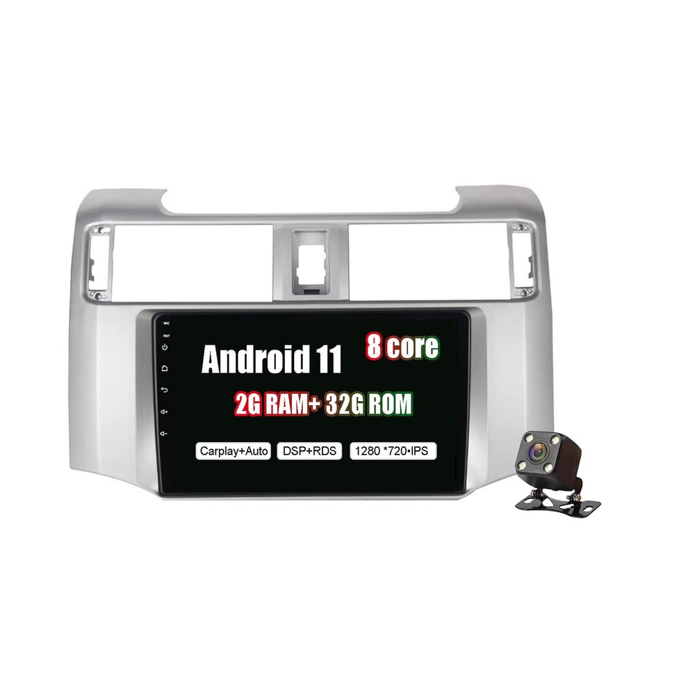 2 din Car Stereo Android DVD Player Multimedia Car Radio for Toyota 4Runner 2009-2017 Support CarPlay FM WLAN DAB+ OBDII RDS DSP SWC with 9 inch Touch Screen Entertainment Radio
