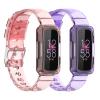 2 PACK Bands Compatible for Fitbit Inspire 3 Replacement Bands with Case Shockproof Rugged Band Strap with Protective Bumper Case Men Women (pink+purple) view 1