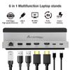 AceProAV 7 Port USB-C 14 Laptop Stand with Dual Display Docking Station, Tablet Holder Hub, Vertical Storage Desk Organizer/HDMI 8K30Hz, USB-A 5Gbps, Ethernet 1Gbps, 100W Power Delivery, Space Gray view 2