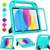 BMOUO Kids Case for 11th Generation (A16) 11 Inch 2025/10th Generation 10.9" 2022 - with Built-in Screen Protector, Shockproof Handle Stand 11th/10th Generation Case for Kids, Turquoise view 1