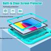 BMOUO Kids Case for 11th Generation (A16) 11 Inch 2025/10th Generation 10.9" 2022 - with Built-in Screen Protector, Shockproof Handle Stand 11th/10th Generation Case for Kids, Turquoise view 3