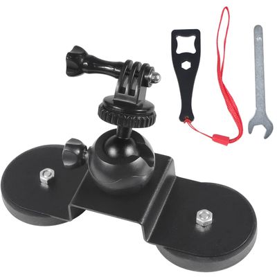 FEICHAO Strong Magnetic Double Suction Cup Bracket Low Angle Mount Compatible with GoPro Action Camera Car Phone Holder (Medium)