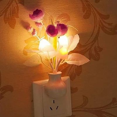 cdar Night Light,Tulip Flower Night Light,LED Nightlight Colorful Plug-in Wall Lamp with Light Sensor for Baby Kids Children Gift,Breast-Feeding,Bedroom,Bathroom,Nursery,Hallway