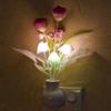 cdar Night Light,Tulip Flower Night Light,LED Nightlight Colorful Plug-in Wall Lamp with Light Sensor for Baby Kids Children Gift,Breast-Feeding,Bedroom,Bathroom,Nursery,Hallway view 3
