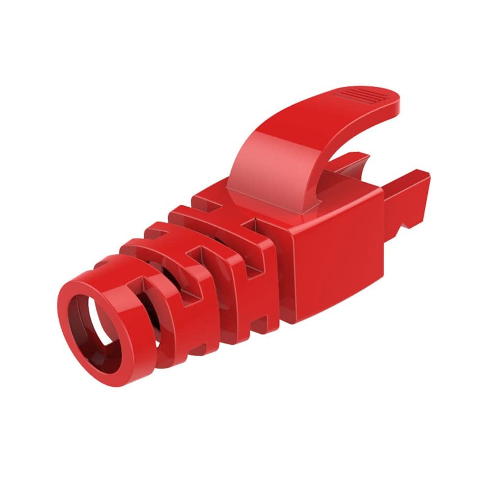 100pcs Red RJ45 CAT6 CAT6E CAT5 CAT5E Ethernet Network Cable Strain Relief Boots Cable Connector Plug Cover