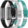 3-Pack Slim Silicone Bands Compatible with Fitbit Inspire 3/Inspire 2/Inspire HR/Inspire, Lace Silicone Narrow Thin Rose Hollowed-out Sports Replacement Strap Wristband, 305 view 1