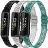 3-Pack Slim Silicone Bands Compatible with Fitbit Inspire 3/Inspire 2/Inspire HR/Inspire, Lace Silicone Narrow Thin Rose Hollowed-out Sports Replacement Strap Wristband, 305 view 2