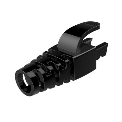 100pcs Black RJ45 CAT6 CAT6E CAT5 CAT5E Ethernet Network Cable Strain Relief Boots Cable Connector Plug Cover